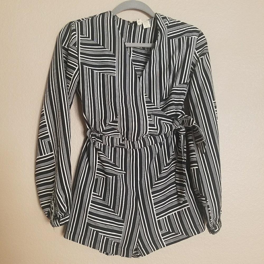 Gorgeous black and white romper